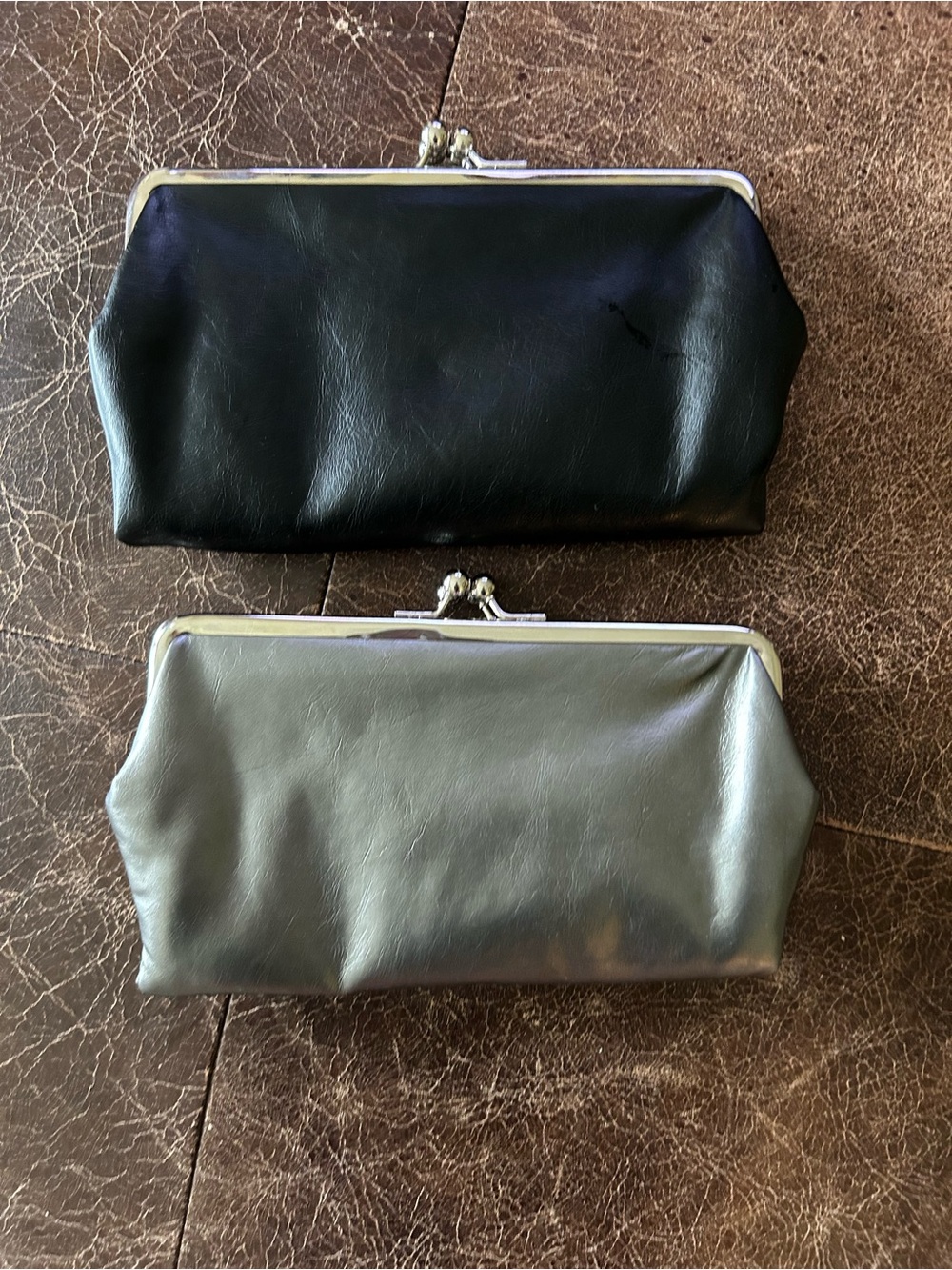 Fashion Express Faux Leather Magnetic Clutch Wallet Double Frame